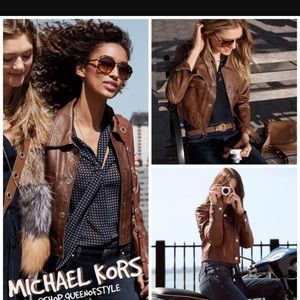 MICHAEL KORS cropped leather jacket , size M